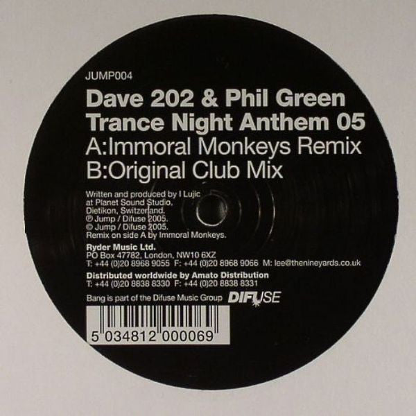 Dave 202 & Phil Green : Trance Night Anthem 05 (12")