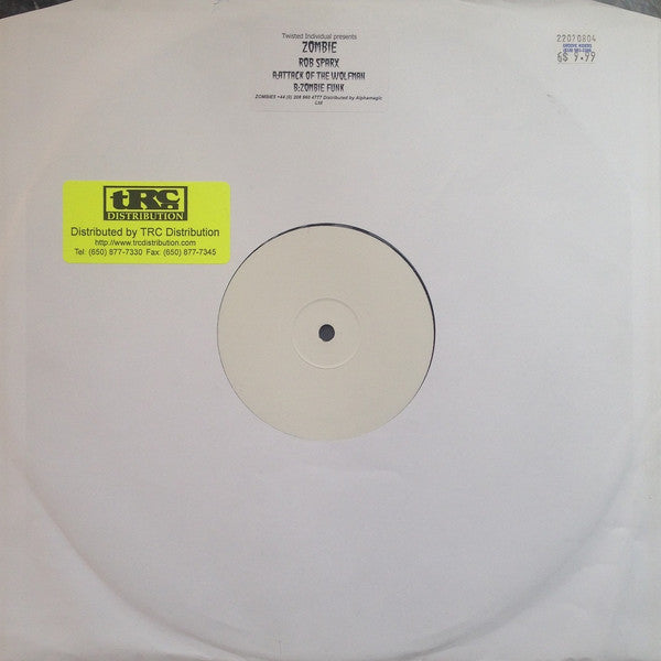 Rob Sparx : Attack Of The Wolfman / Zombie Funk (12", W/Lbl)