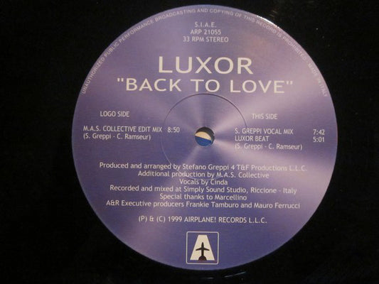 Luxor (2) : Back To Love (12")