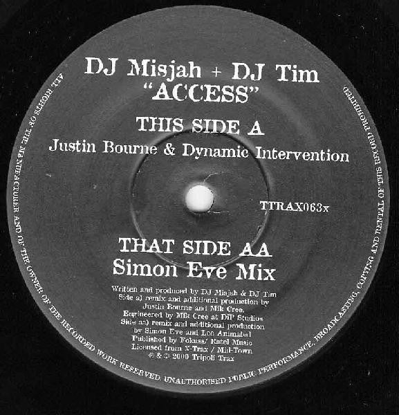 DJ Misjah & DJ Tim : Access (Remixes) (12")