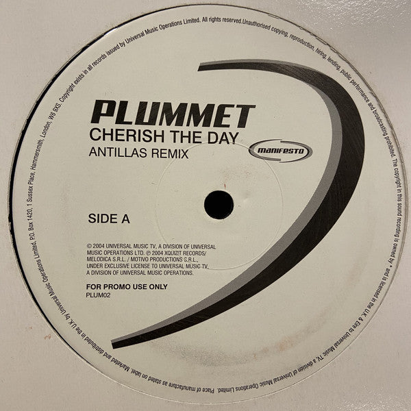 Plummet : Cherish The Day (12", Promo)