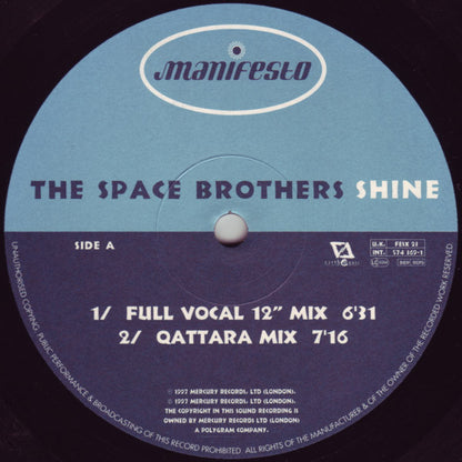 The Space Brothers : Shine (12")