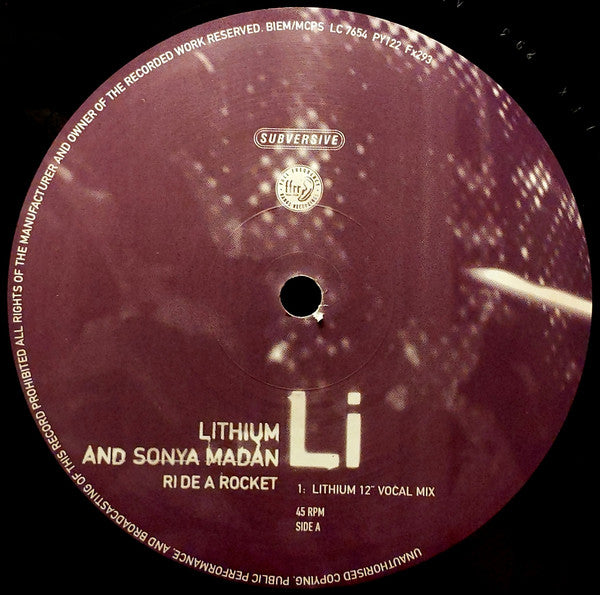 Lithium And Sonya Madan : Ride A Rocket (12")
