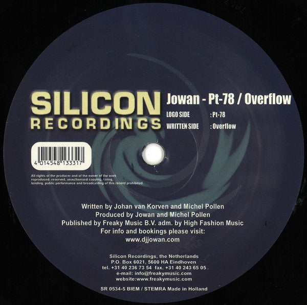 Jowan : Pt-78 / Overflow (12")