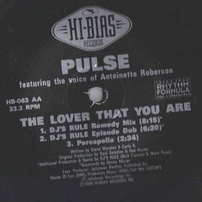 Pulse (3) Featuring The Voice Of Antoinette Roberson : The Lover That You Are (12")