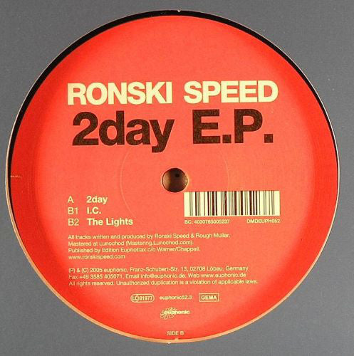 Ronski Speed : 2day E.P. (12", EP)