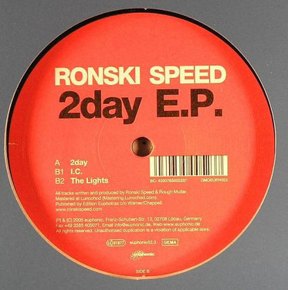 Ronski Speed : 2day E.P. (12", EP)