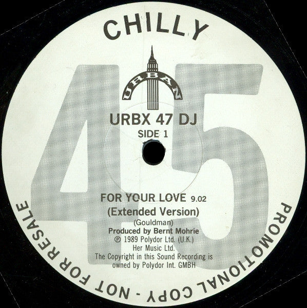 Chilly : For Your Love (12", Promo)