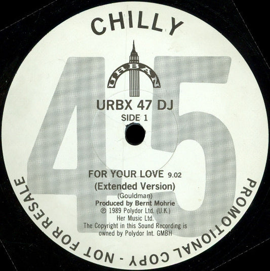 Chilly : For Your Love (12", Promo)