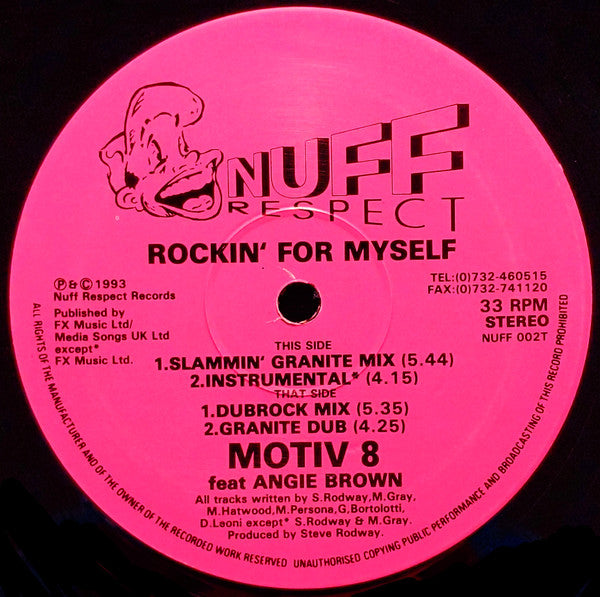 Motiv 8 Featuring Angie Brown : Rockin' For Myself (12")