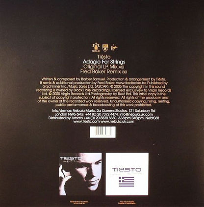 Tiësto* : Adagio For Strings (12", Single)