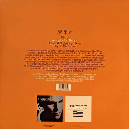 Tiësto* : Adagio For Strings (12")