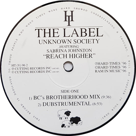 Unknown Society Featuring Sabrina Johnston : Reach Higher (12")
