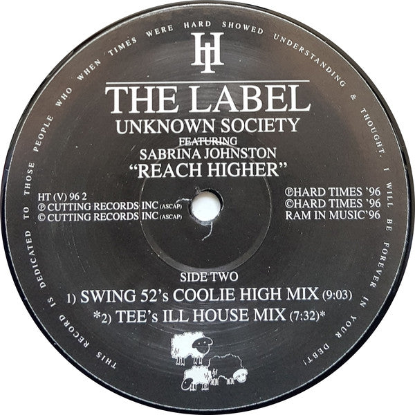 Unknown Society Featuring Sabrina Johnston : Reach Higher (12")