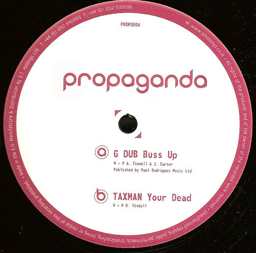 G Dub* / Taxman (2) : Buss Up / Your Dead (12")