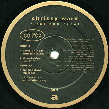 Chrissy Ward : Right & Exact (12", Single)