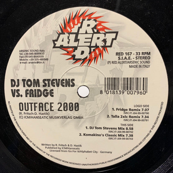 DJ Tom Stevens vs. Fridge* : Outface 2000 (12")