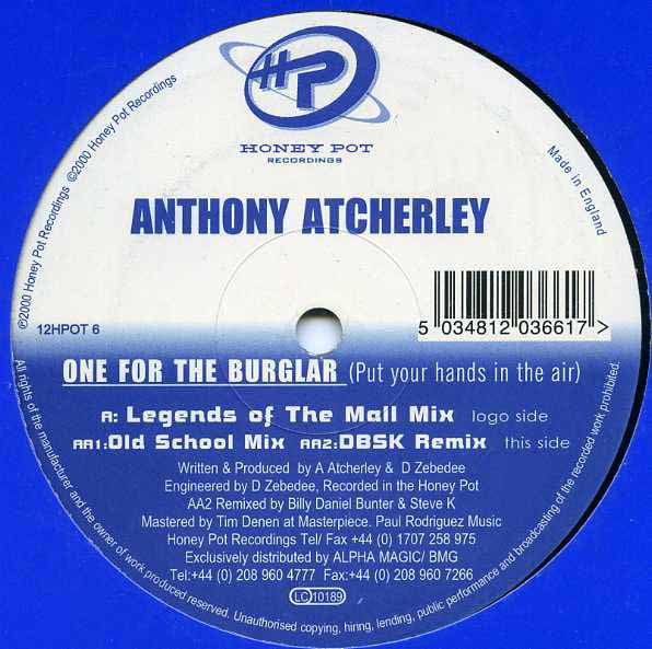 Anthony Atcherley : One For The Burglar (Put Your Hands In The Air) (12")