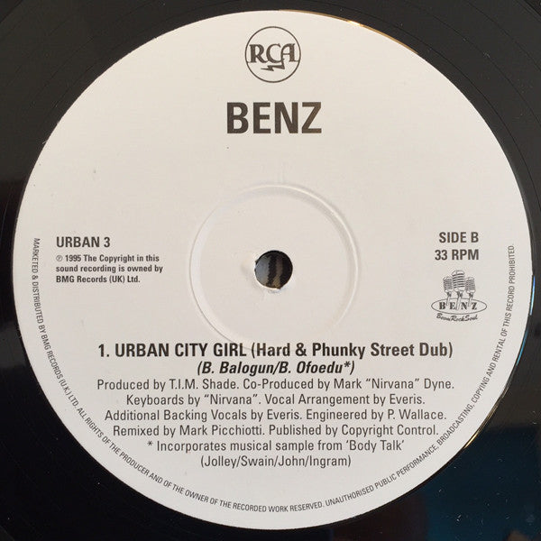 Benz : Urban City Girl (12", Promo)
