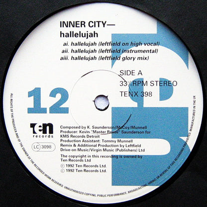 Inner City : Hallelujah '92 (12")