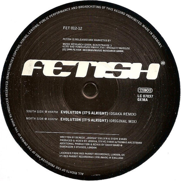 Joshua (8) : Evolution (It's Alright) (12")