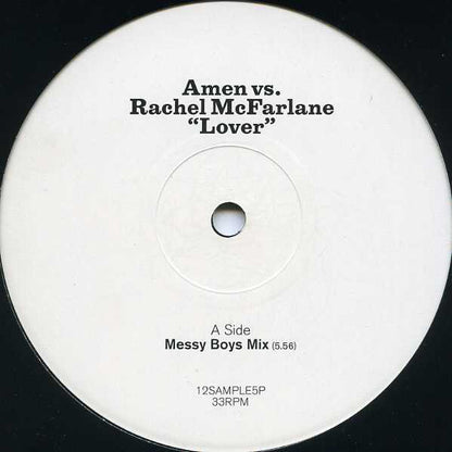 Amen* Vs. Rachel McFarlane : Lover (12", Promo)