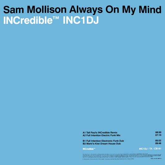 Sam Mollison : Always On My Mind (12")