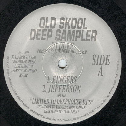 DJ Duke : Old Skool Deep Sampler (The Deep House E.P.) (12", EP, Smplr)