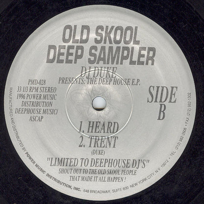 DJ Duke : Old Skool Deep Sampler (The Deep House E.P.) (12", EP, Smplr)