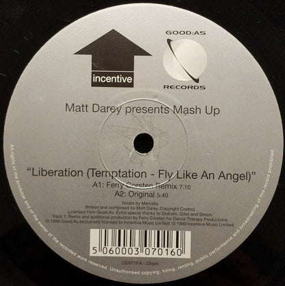 Matt Darey Presents Mash Up : Liberation (Temptation - Fly Like An Angel) (Mixes By Ferry Corsten And Matt Darey) (12", Single)