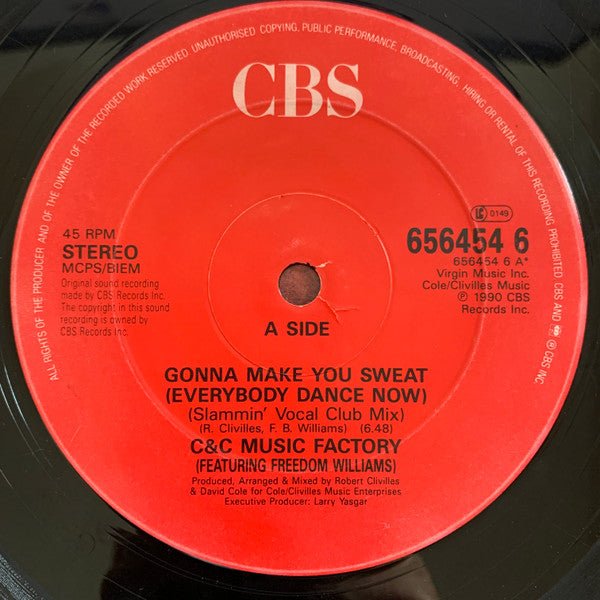 C + C Music Factory Featuring Freedom Williams : Gonna Make You Sweat (Everybody Dance Now) (12")