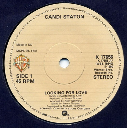 Candi Staton : Looking For Love (7", Single)