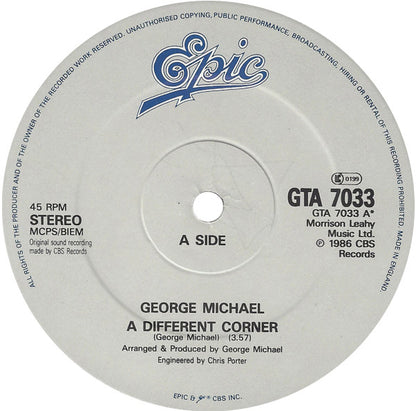 George Michael : A Different Corner (12", Single, Gat)