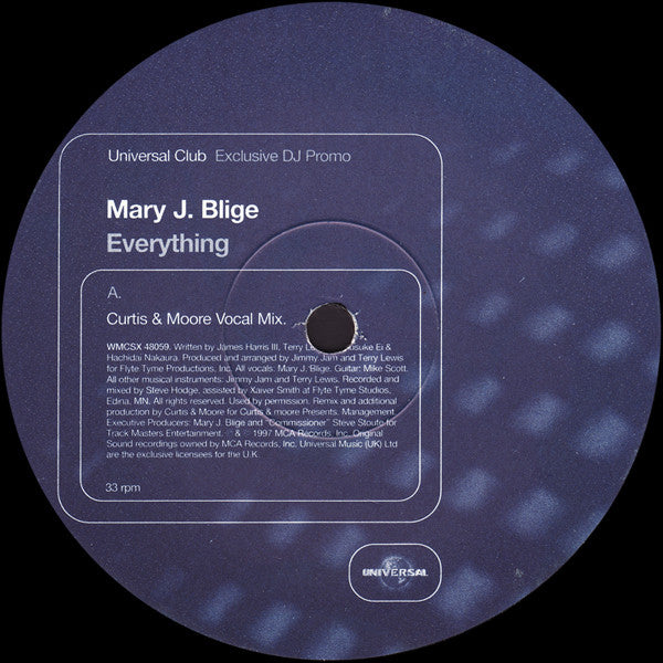 Mary J. Blige : Everything (12", Promo)
