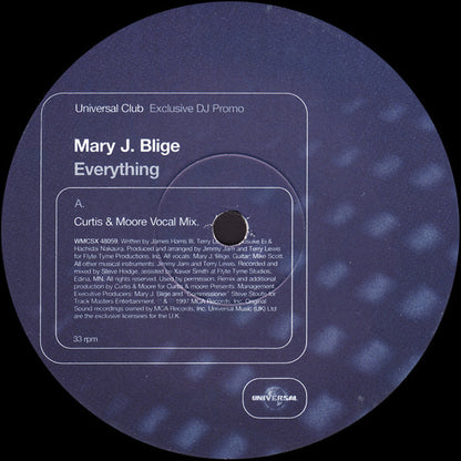 Mary J. Blige : Everything (12", Promo)