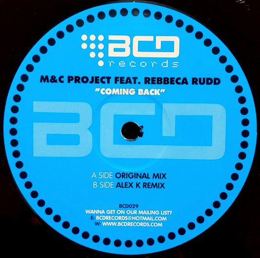 M&C Project Feat. Rebbeca Rudd* : Coming Back (12")
