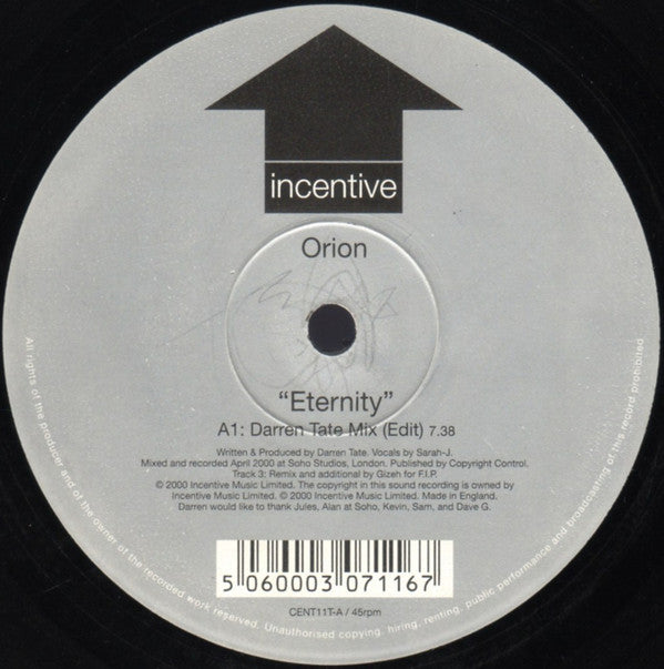 Orion : Eternity (12")