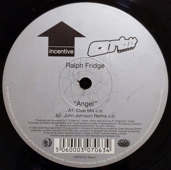 Ralph Fridge : Angel (Mixes By Quake & John Johnson) (12")