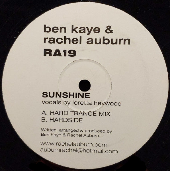 Ben Kaye & Rachel Auburn : Sunshine (12")