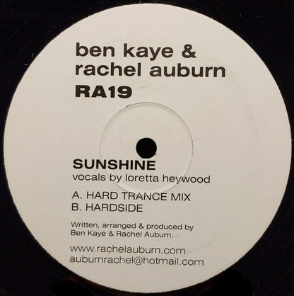Ben Kaye & Rachel Auburn : Sunshine (12")