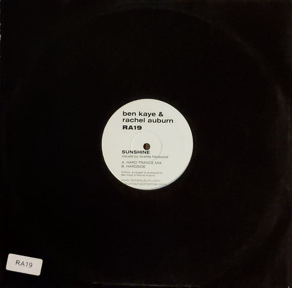 Ben Kaye & Rachel Auburn : Sunshine (12")