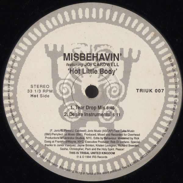 Misbehavin' Featuring Joi Cardwell : Hot Little Body (12", Promo)