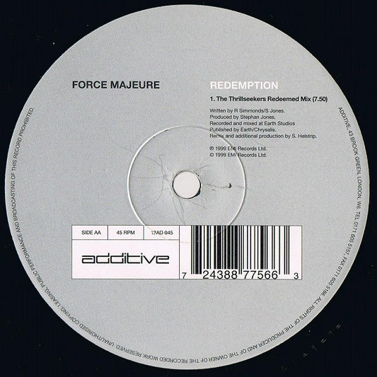 Force Majeure : Redemption (12")