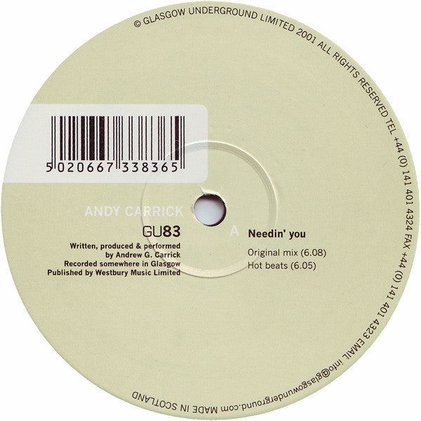Andy Carrick : Needin' You (12")