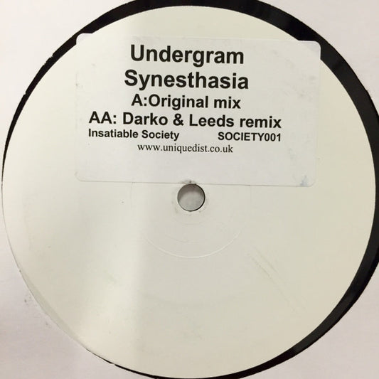Undergram : Synesthesia (12", Promo, W/Lbl, Sti)