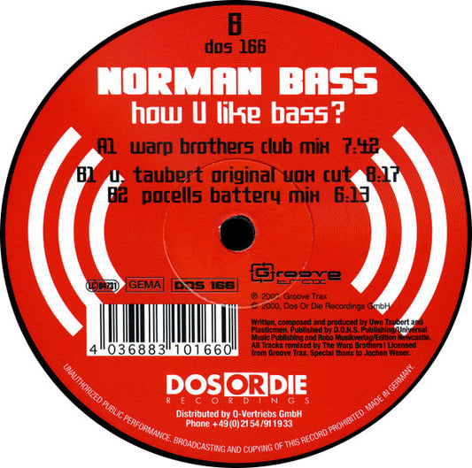 Norman Bass : How U Like Bass? (12")