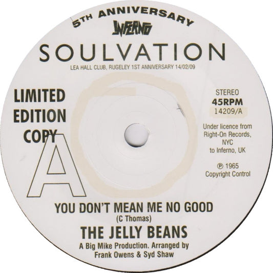 The Jelly Beans : You Don't Mean Me No Good (7", Ltd, RE)