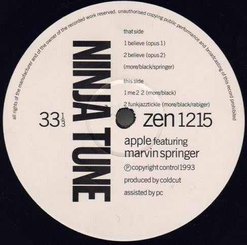 Apple Featuring Marvin Springer : Believe (12")
