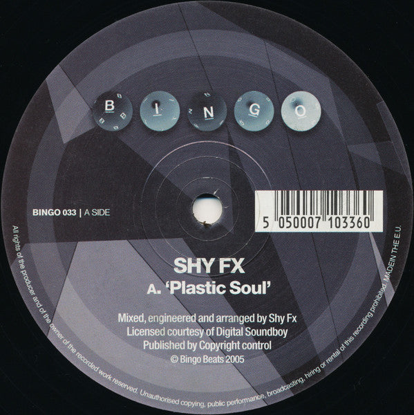 Shy FX / Zinc* : Plastic Soul / Palma (12")