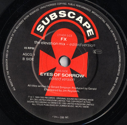 A Guy Called Gerald : FX / Eyes Of Sorrow (7", Single)